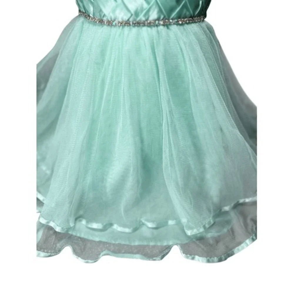 Toddler Girl 12M Mint Green Formal Tulle Dress Rhinestone Flower Girl Easter